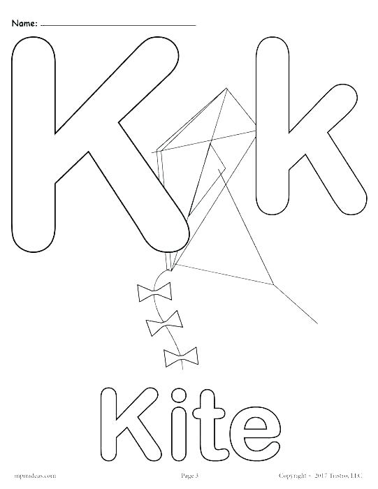 541x700 Letter K Coloring Page