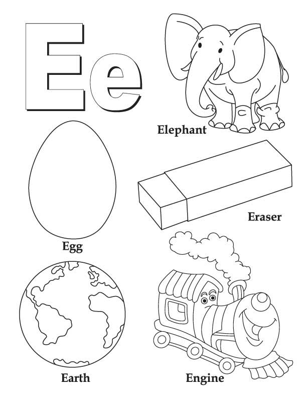 612x792 Letter E Coloring Pages