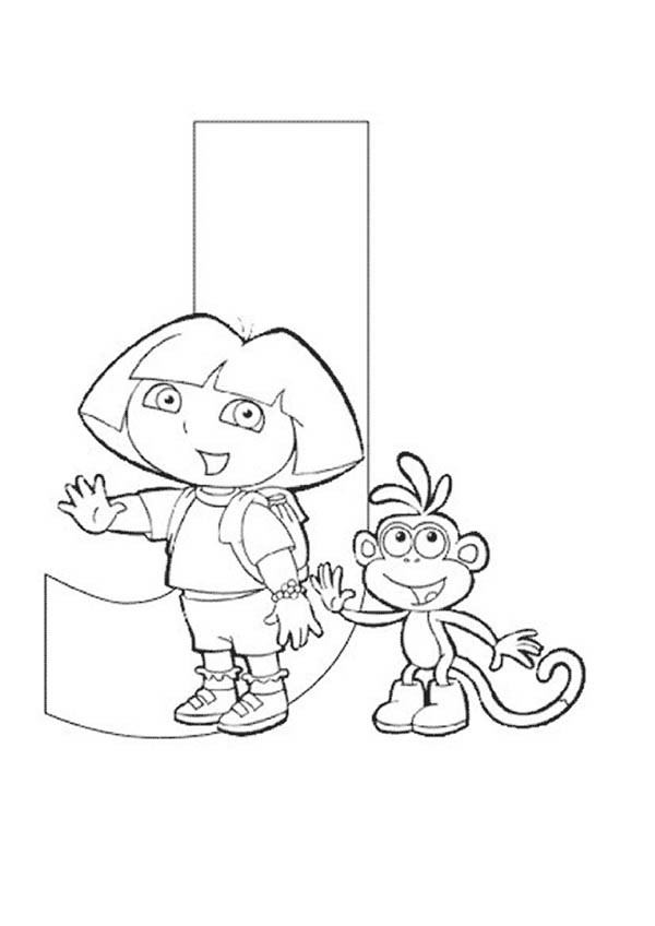 600x848 Dora The Explorer Alphabet Dora And Boots Love Letter J Coloring
