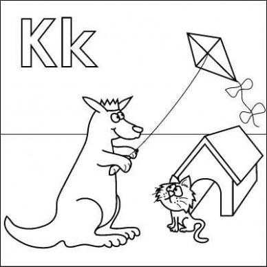 388x388 Letter K Coloring Page
