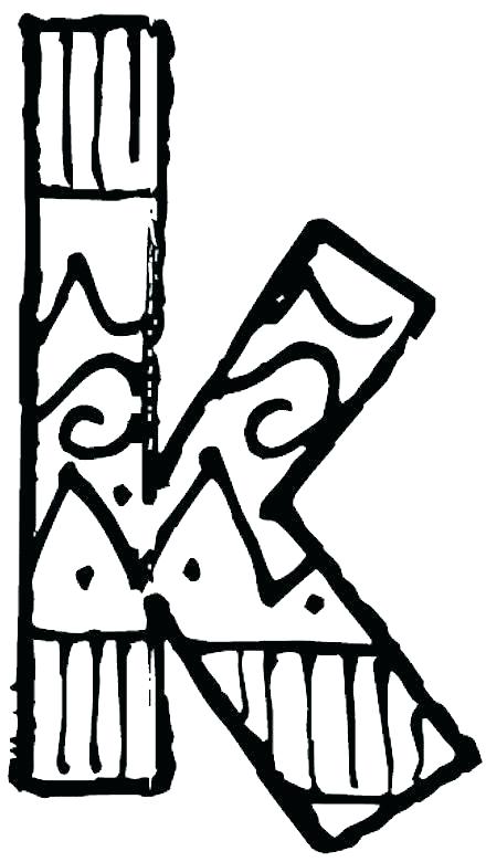 440x780 Letter K Coloring Sheet