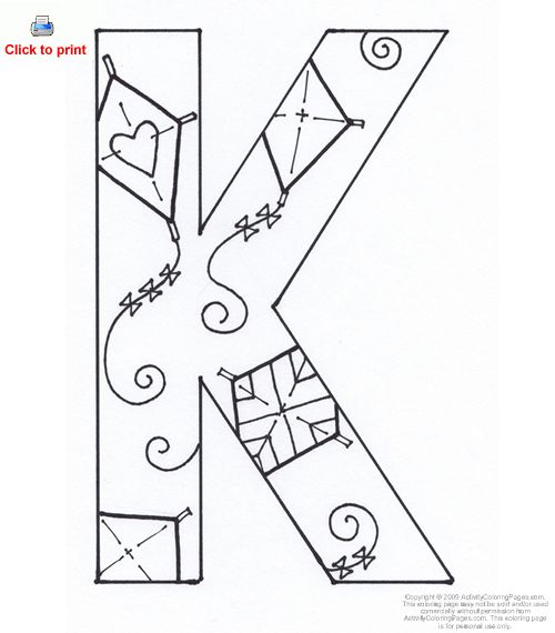500x570 Letter K Coloring Pages