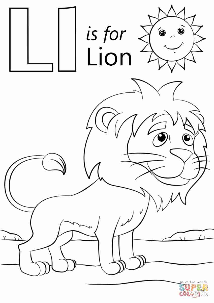 849x1200 The Letter L Coloring Pages Beauteous Page Olegratiy