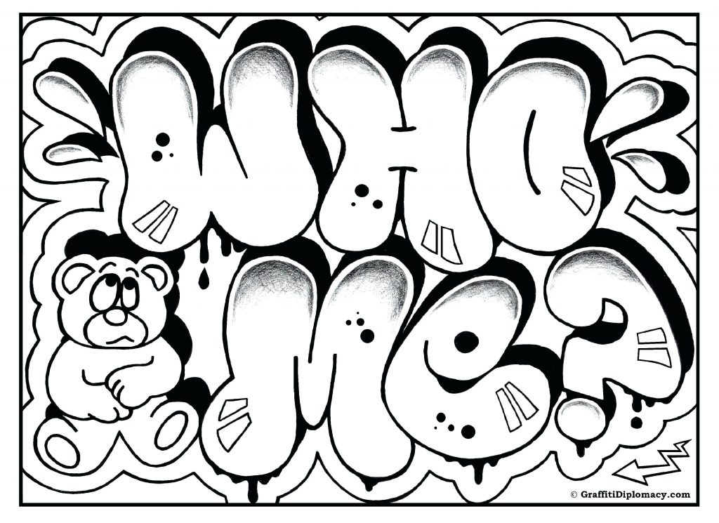 1024x745 Coloring Page Letter M Coloring Page Free Graffiti G Diplomacy T