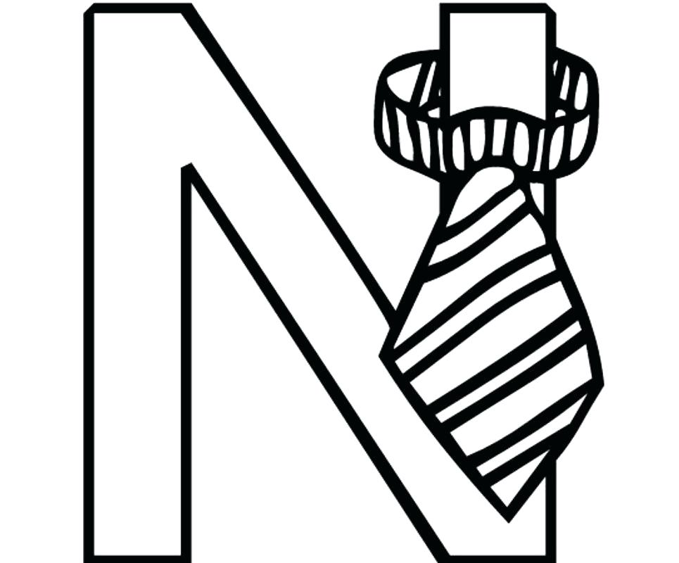 965x800 Letter N Coloring Page