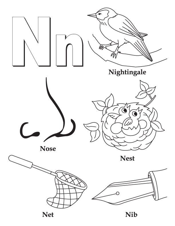 612x792 At Letter N Coloring Page