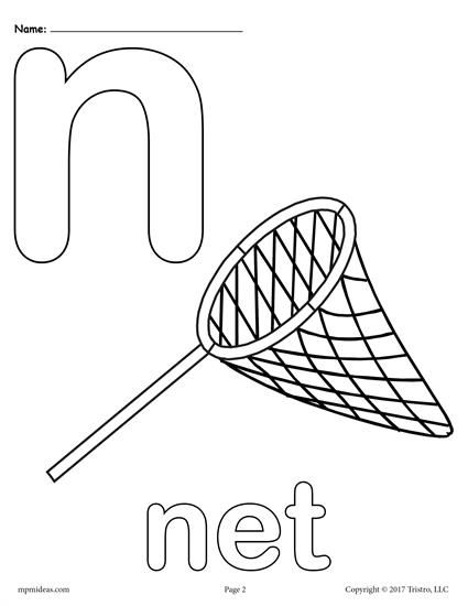 425x550 Letter N Alphabet Coloring Pages