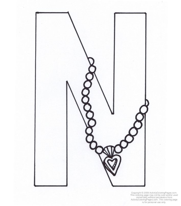 709x808 Letter N Coloring Pages For Kids
