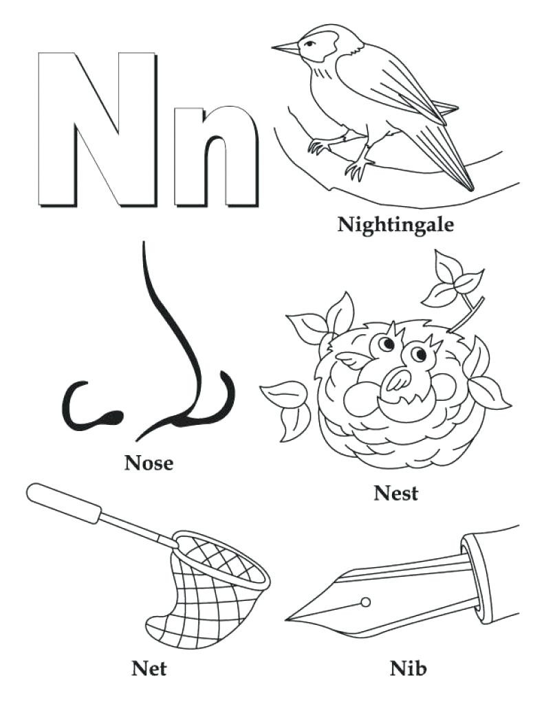 791x1024 Letter N Coloring Pages For Kids Preschool And Kindergarten