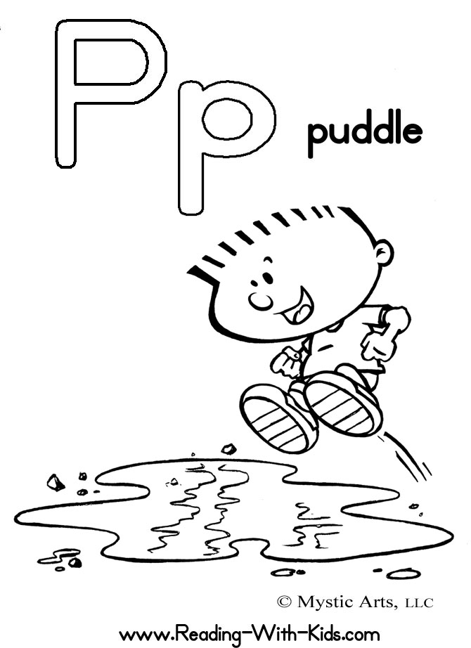 670x922 Letter P Coloring Pages Puddle