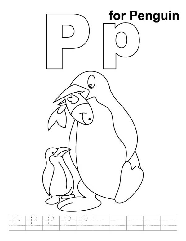 600x776 Preschool Kids Read Penguin For Letter P Coloring Page Coloring Sun