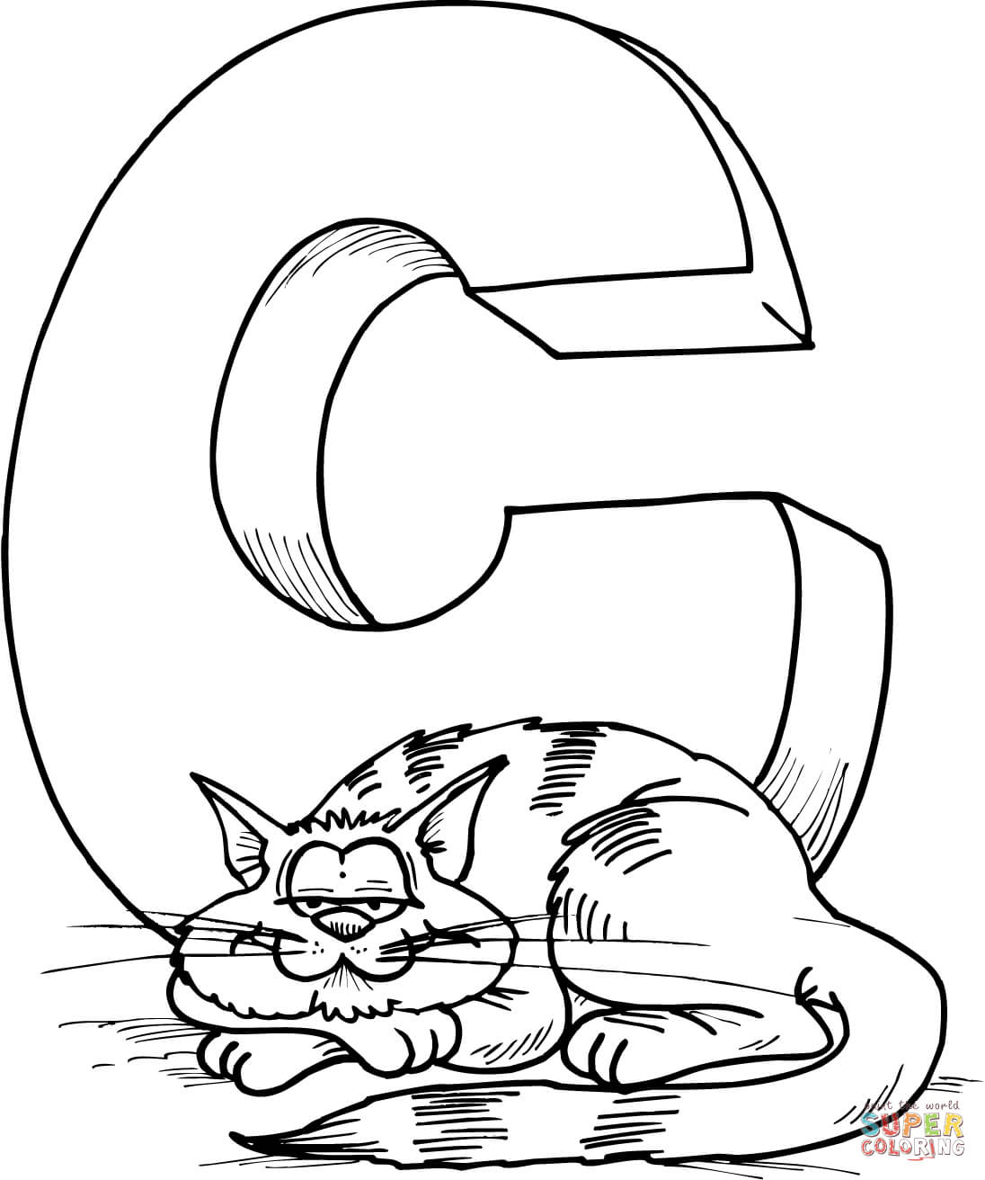 1096x1312 Letter C Is For Cat Coloring Page Free Printable Pages