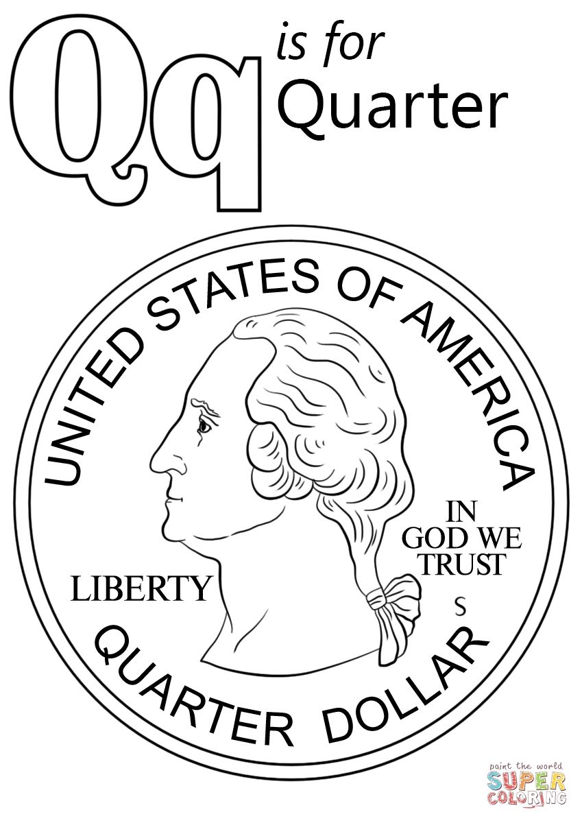849x1200 Letter Q Coloring Page