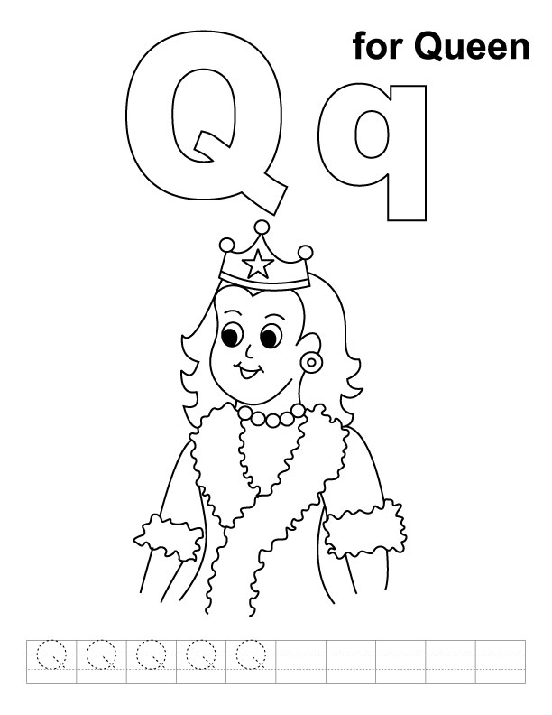 612x792 Letter Q Coloring Page