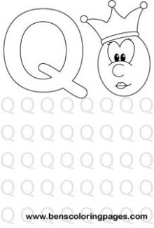 220x325 Learning Alphabet Letter Q Preschool Coloring Page