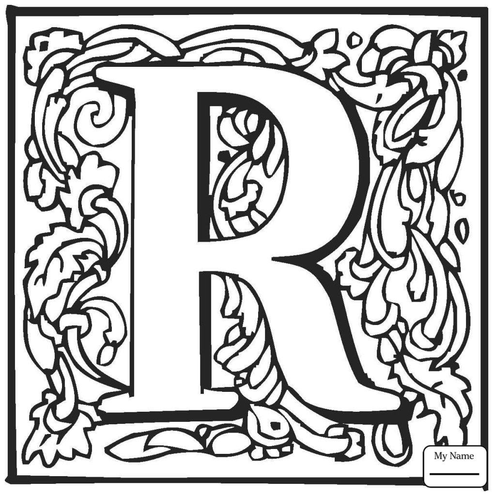 1024x1024 Coloring Pages Letters And Alphabet Letter R Classic Letter R