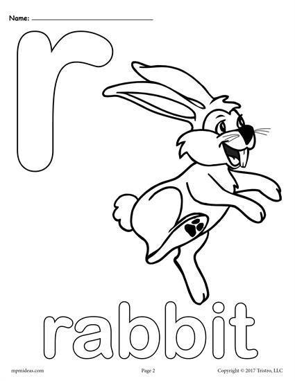425x550 Letter R Alphabet Coloring Pages