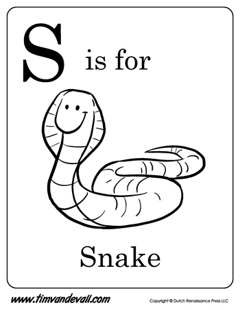 350x453 S Is For Snake Letter S Coloring Page Pdf