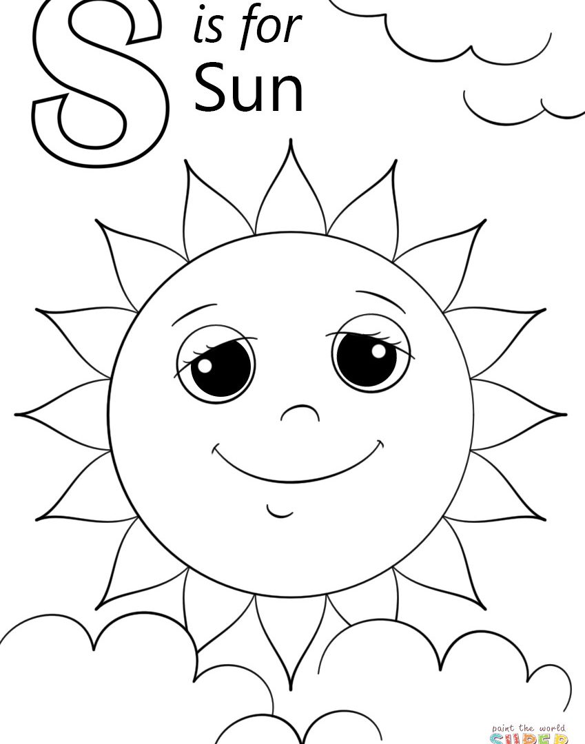 849x1080 Letter S Coloring Page Free Printable Great Fortune Pages