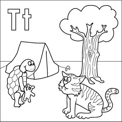 400x400 Letter T Coloring Page