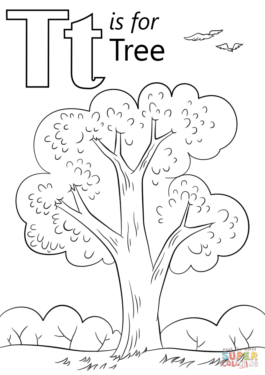 849x1200 Letter T Printable Coloring Pages For Preschoolers Point Simple