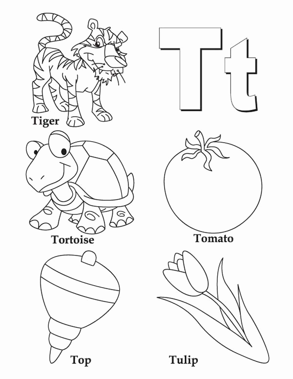 600x776 Letter T Coloring Page Letter U Coloring Pages Preschool
