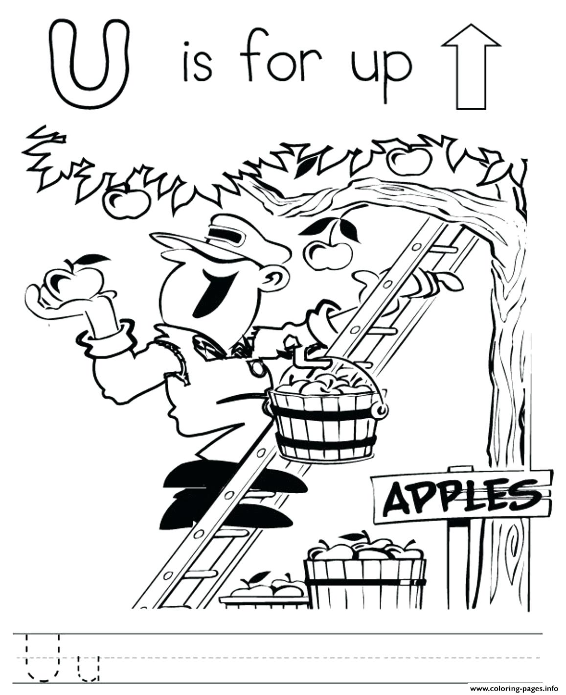 1157x1419 Letter U Coloring Pages Alphabet Print