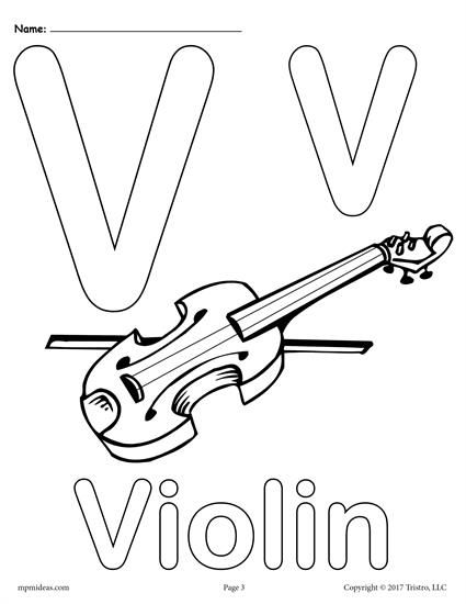 425x550 Letter V Alphabet Coloring Pages