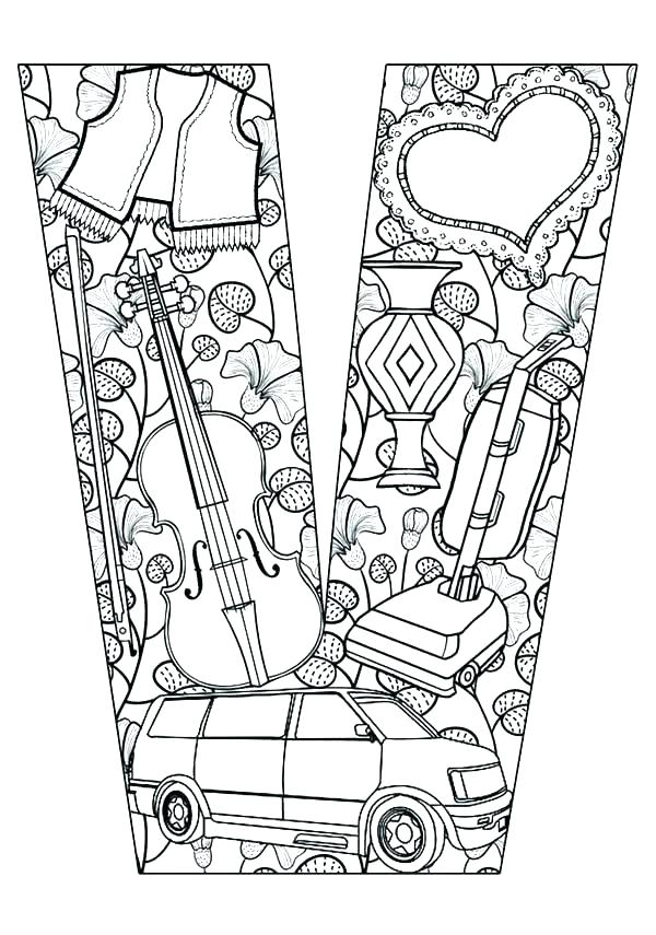 600x855 Letter V Coloring Page V Coloring Page Letter V Coloring Pages