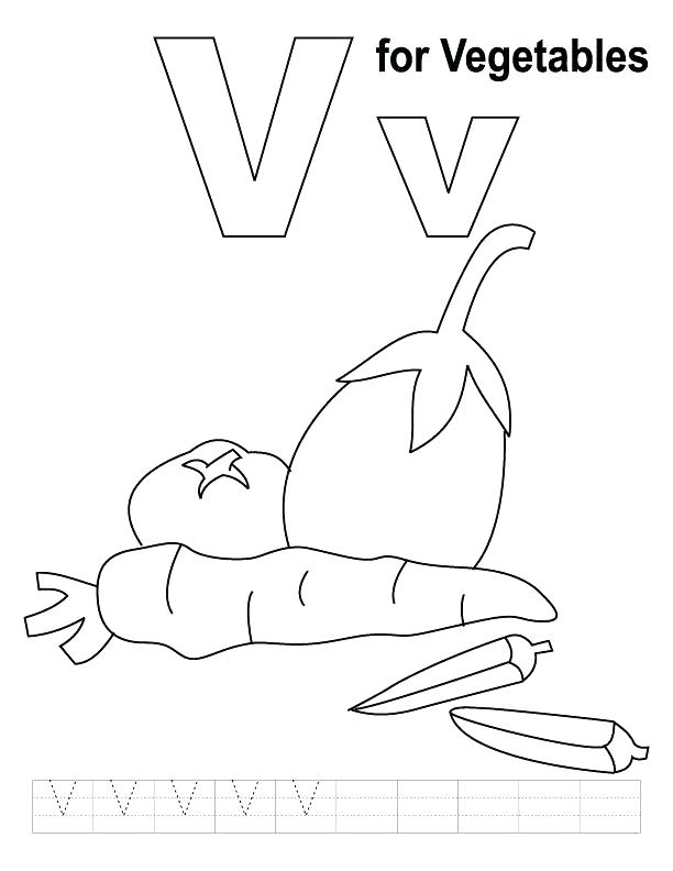 612x792 J Coloring Pages Letter V Coloring Page For Vegetables Coloring