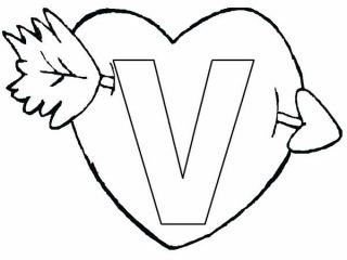 320x240 V Coloring Page Preschool Kids Learning Letter V Coloring Page