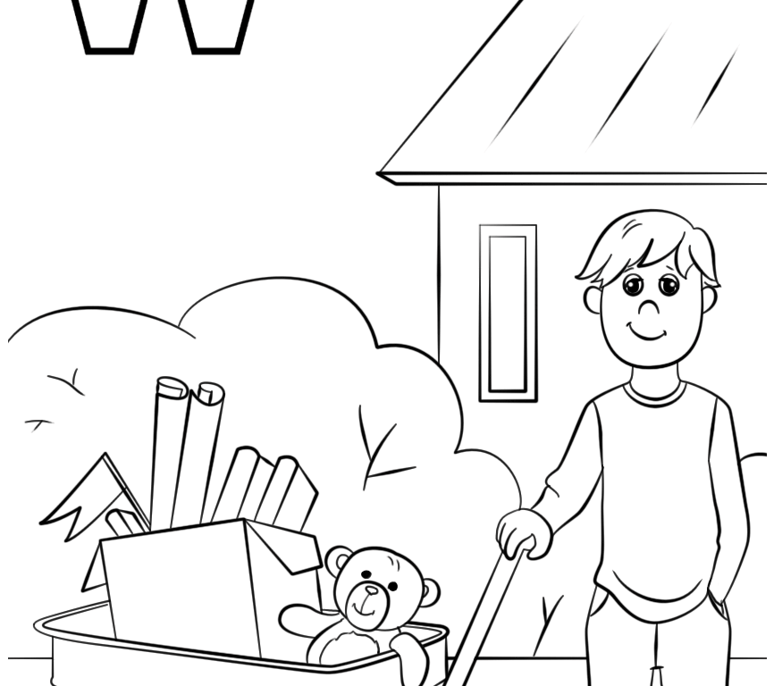 866x768 Images Of Letter W With Coloring Pages On Double Free Printable