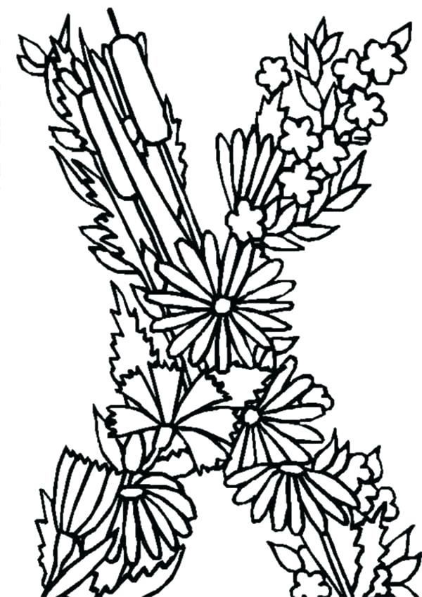 600x850 Letter X Coloring Page
