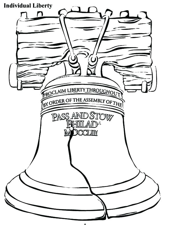 600x792 Lovely Liberty Bell Coloring Page Coloring Ws