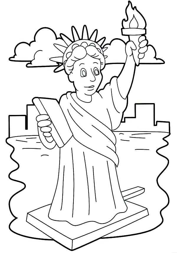 600x854 Stunning Statue Of Liberty Coloring Page