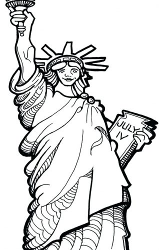 318x500 Coloring Pages Statue Of Liberty Coloring Page Realistic Pages