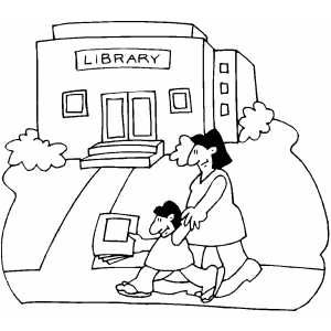 300x300 Library Coloring Page
