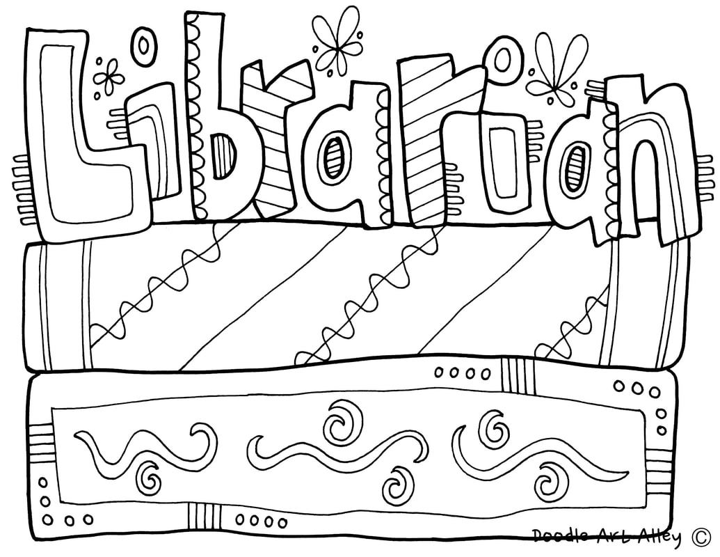 1035x800 Library Coloring Pages Classroom Doodles