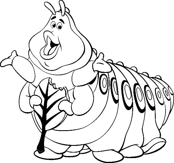 600x561 Heimlich Eating Delicious Leaf In Bugs Life Coloring Pages Batch