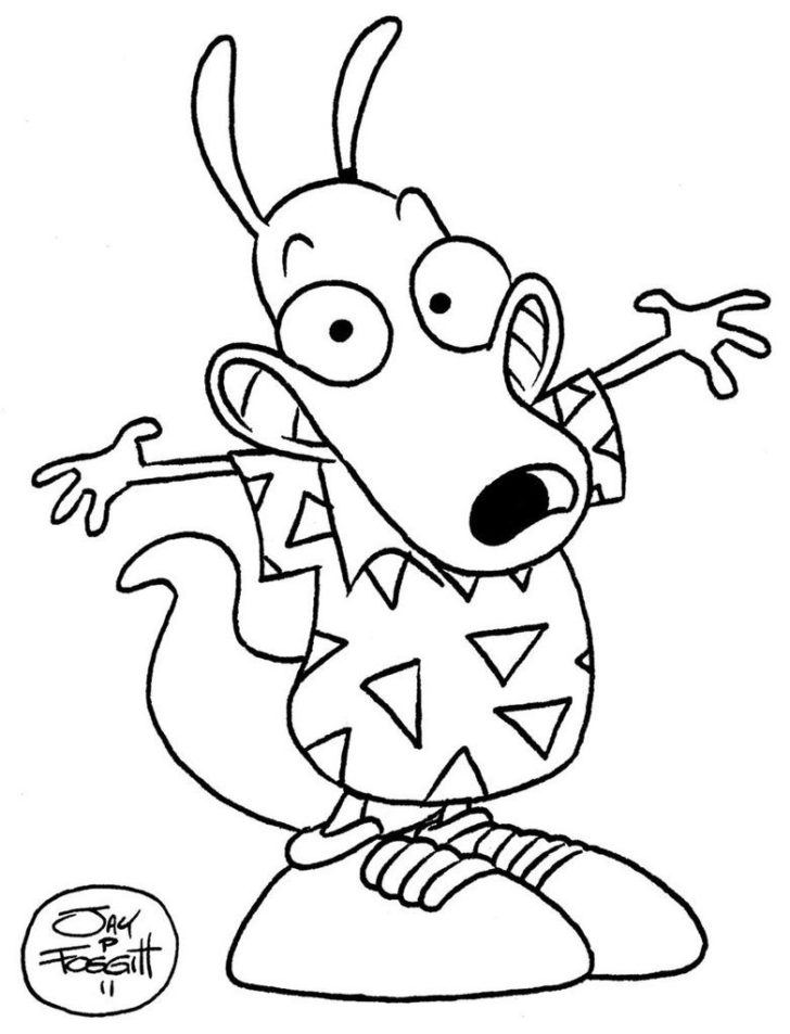 728x953 Rocko's Modern Life Coloring Pages Coloring Pages Kids