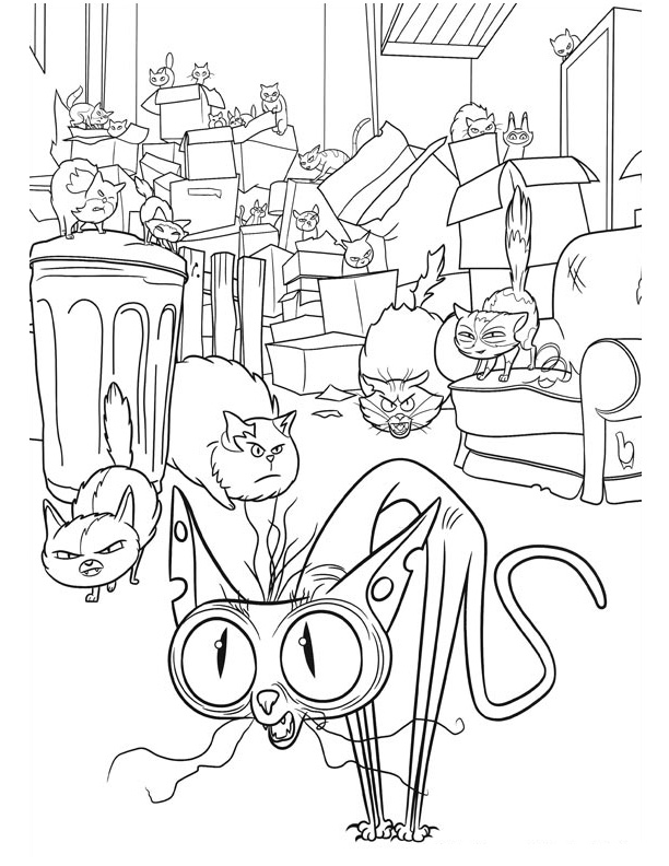612x792 The Alley Cats From Secret Life Of Pets Coloring Pages