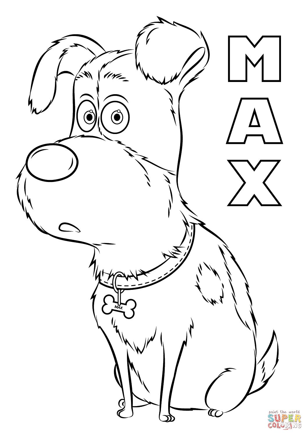 1060x1500 Max From The Secret Life Of Pets Coloring Page