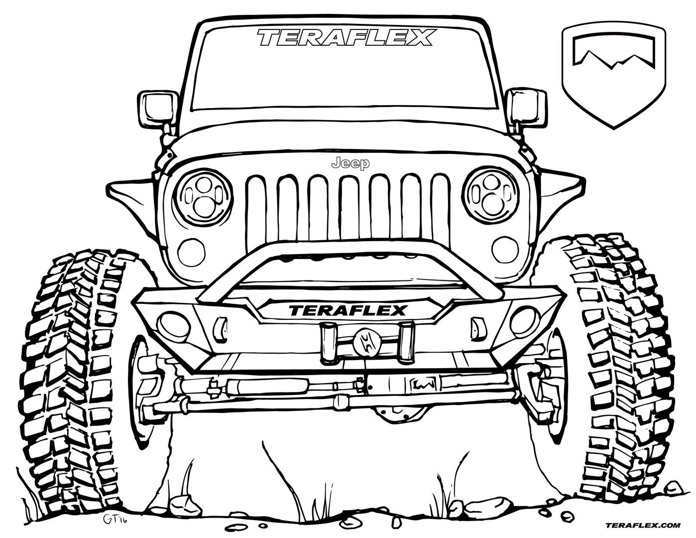 1398x1080 Lifted Trucks Coloring Pages