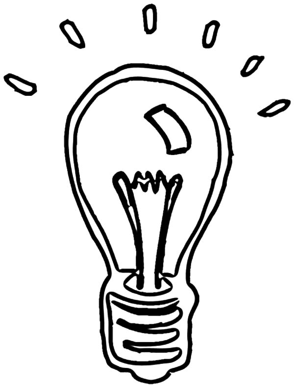 600x787 Shining Light Bulb Coloring Pages