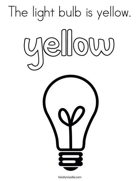 468x605 The Light Bulb Is Yellow Coloring Page