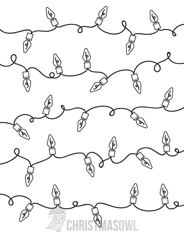 600x776 Free Christmas Lights Coloring Page