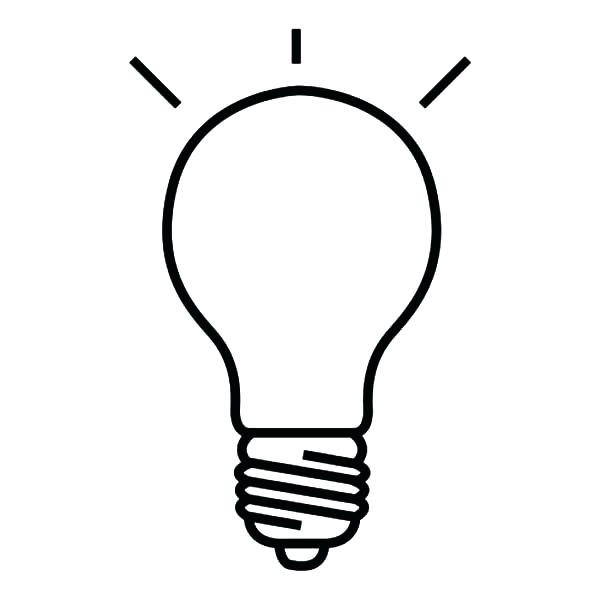 600x600 Light Coloring Page Drawing Light Bulb Coloring Pages Lightning