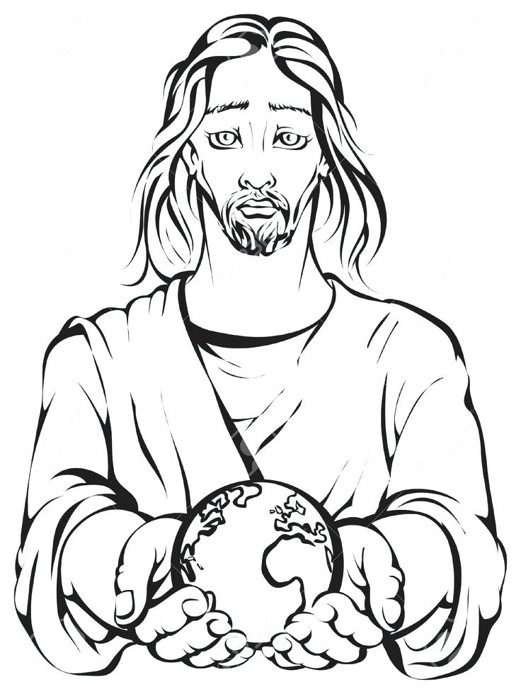 736x980 Jesus Is The Light Of The World Coloring Page Earth Drawing Merry
