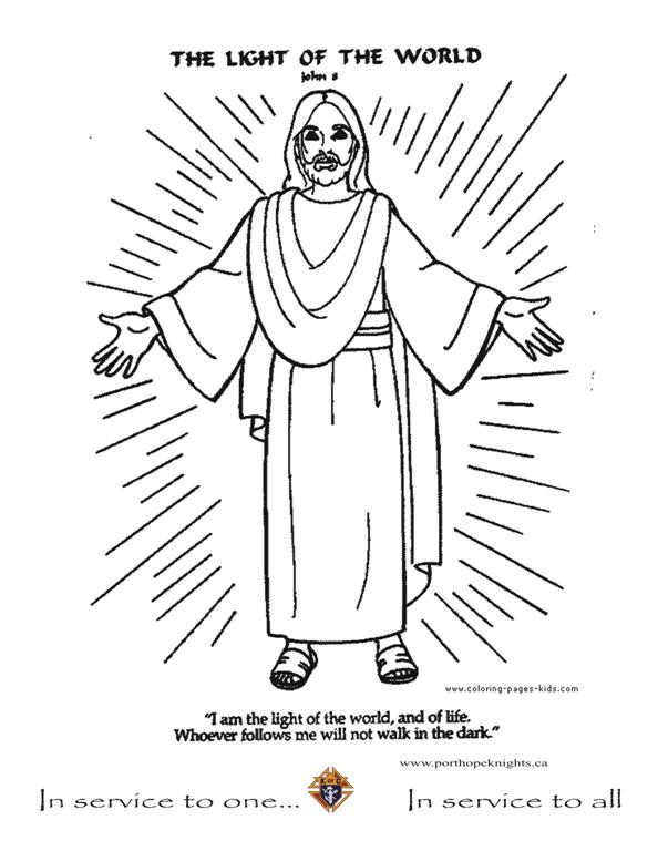 594x768 Jesus Is The Light Of The World Coloring Page In Stylish Image
