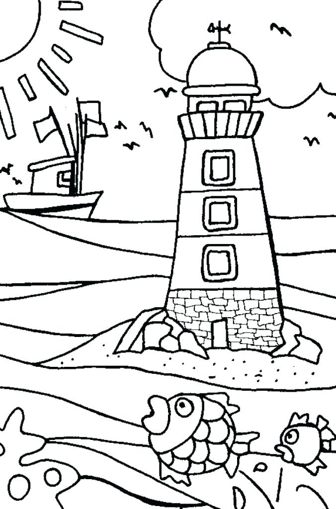676x1024 Simple Lighthouse Coloring Pages New For Preschool Free Printable